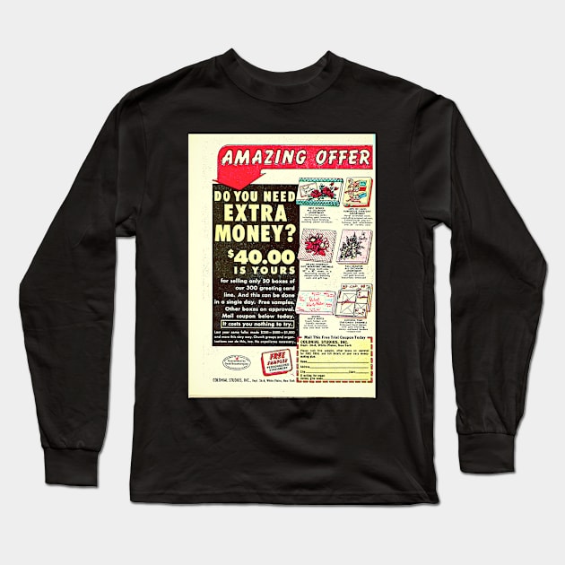 Vintage Comic Cartel Old Comic Book Long Sleeve T-Shirt by Retro Comic Books